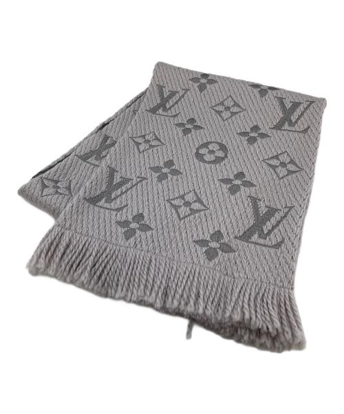 LOUIS VUITTON（ルイ ヴィトン）LOUIS VUITTON (ルイ ヴィトン) エシャルプ・ロゴマニア グリペルル グレー サイズ:実寸参照の古着・服飾アイテム
