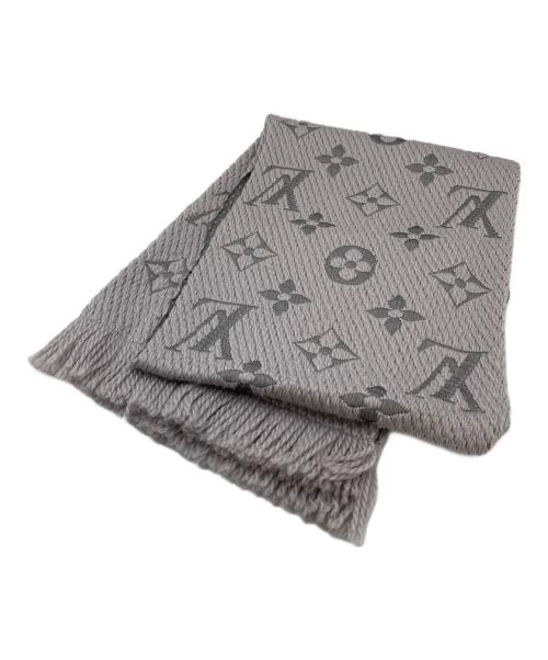 LOUIS VUITTON（ルイ ヴィトン）LOUIS VUITTON (ルイ ヴィトン) エシャルプ・ロゴマニア グリペルル グレー サイズ:実寸参照の古着・服飾アイテム