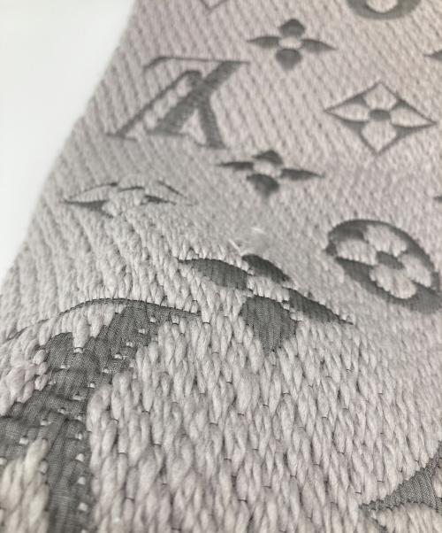 LOUIS VUITTON（ルイ ヴィトン）LOUIS VUITTON (ルイ ヴィトン) エシャルプ・ロゴマニア グリペルル グレー サイズ:実寸参照の古着・服飾アイテム