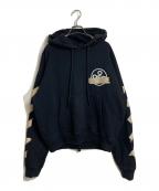 OFFWHITEオフホワイト）の古着「ロゴ テープ アローフーディ」｜ブラック