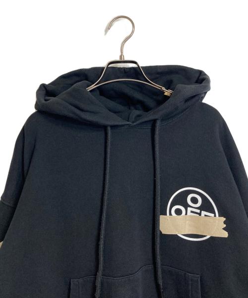 OFFWHITE（オフホワイト）OFFWHITE (オフホワイト) ロゴ テープ アローフーディ ブラック サイズ:Mの古着・服飾アイテム