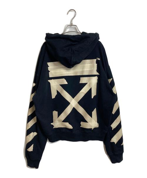 OFFWHITE（オフホワイト）OFFWHITE (オフホワイト) ロゴ テープ アローフーディ ブラック サイズ:Mの古着・服飾アイテム