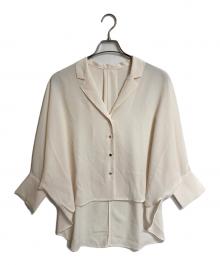 Noble（ノーブル）の古着「ゴールドボタンニュアンスシャツ　オフィスカジュアル　セレモニー　日本製」｜アイボリー