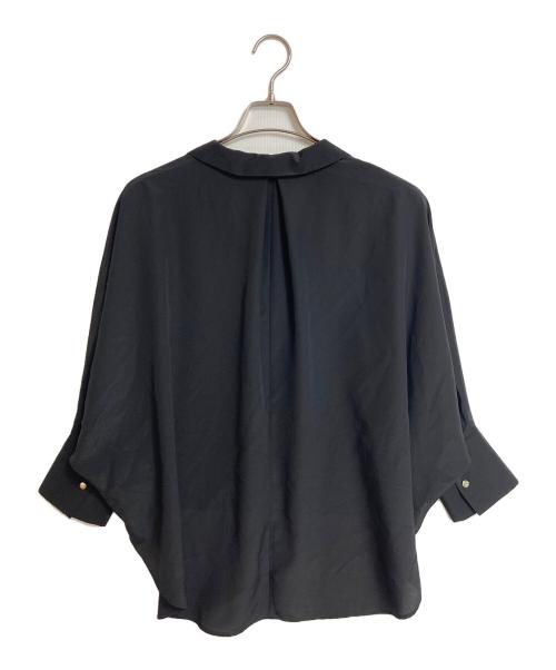 Noble（ノーブル）Noble (ノーブル) ゴールドボタンニュアンスシャツ　オフィスカジュアル　セレモニー　日本製 ブラック サイズ:実寸参照の古着・服飾アイテム