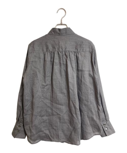 Noble（ノーブル）Noble (ノーブル) ラミーレギュラーフィットシャツ　長袖シャツ　オフィスカジュアル　セレモニー グレー サイズ:実寸参照の古着・服飾アイテム