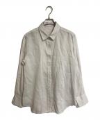 Nobleノーブル）の古着「ラミーレギュラーフィットシャツ　長袖シャツ　オフィスカジュアル　セレモニー」｜グレーB アイボリー