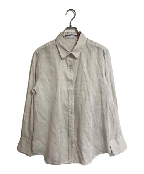 Noble（ノーブル）Noble (ノーブル) ラミーレギュラーフィットシャツ　長袖シャツ　オフィスカジュアル　セレモニー グレーB アイボリー サイズ:実寸参照の古着・服飾アイテム