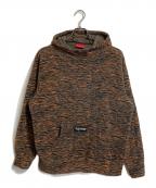 SUPREMEシュプリーム）の古着「21AW Polartec Hooded Sweatshirt ポーラーテックパーカー」｜オレンジ×ブラック タイガーストライプ