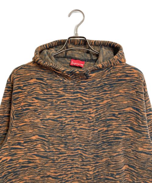 SUPREME（シュプリーム）SUPREME (シュプリーム) 21AW Polartec Hooded Sweatshirt ポーラーテックパーカー オレンジ×ブラック タイガーストライプ サイズ:Lの古着・服飾アイテム
