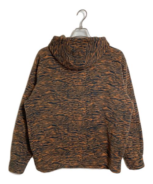SUPREME（シュプリーム）SUPREME (シュプリーム) 21AW Polartec Hooded Sweatshirt ポーラーテックパーカー オレンジ×ブラック タイガーストライプ サイズ:Lの古着・服飾アイテム