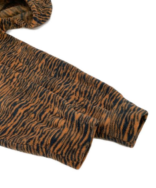 SUPREME（シュプリーム）SUPREME (シュプリーム) 21AW Polartec Hooded Sweatshirt ポーラーテックパーカー オレンジ×ブラック タイガーストライプ サイズ:Lの古着・服飾アイテム