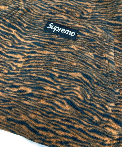 SUPREME（シュプリーム）SUPREME (シュプリーム) 21AW Polartec Hooded Sweatshirt ポーラーテックパーカー オレンジ×ブラック タイガーストライプ サイズ:Lの古着・服飾アイテム