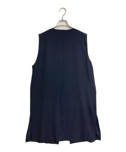 UNFILO（アンフィーロ）UNFILO (アンフィーロ) ジレ　ロングジレ　ベスト　ロングベスト　アウター　ライトアウター　オフィスカジュアル　セレモニー ネイビー サイズ:XLの古着・服飾アイテム