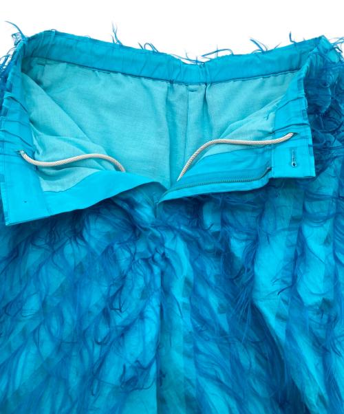 TAAKK（ターク）TAAKK (ターク) FRINGE CUT ABOVE-THE KNEE SHORTS   フリンジカットショートパンツ　ハーフパンツ　デザインパンツ　美本姓 ブルー サイズ:3の古着・服飾アイテム