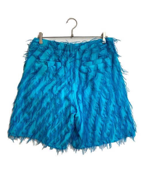 TAAKK（ターク）TAAKK (ターク) FRINGE CUT ABOVE-THE KNEE SHORTS   フリンジカットショートパンツ　ハーフパンツ　デザインパンツ　美本姓 ブルー サイズ:3の古着・服飾アイテム