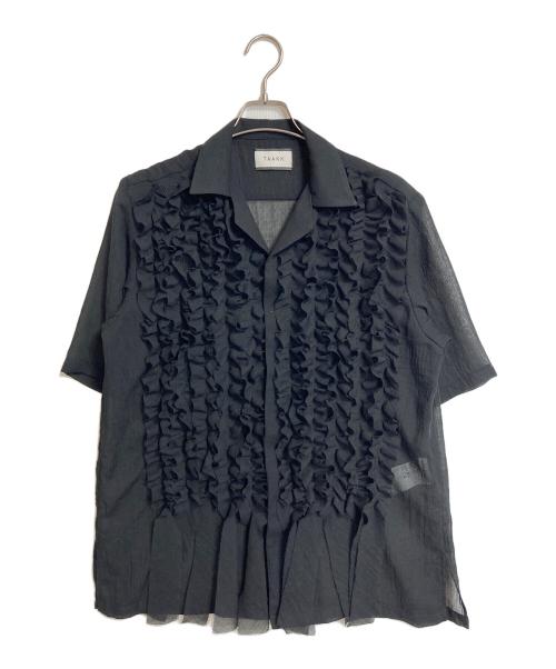 TAAKK（ターク）TAAKK (ターク) 半袖フリルシャツ　デザインシャツ　半袖シャツ ブラック サイズ:3の古着・服飾アイテム