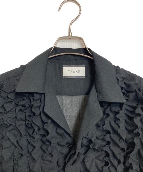 TAAKK（ターク）TAAKK (ターク) 半袖フリルシャツ　デザインシャツ　半袖シャツ ブラック サイズ:3の古着・服飾アイテム
