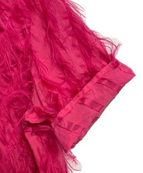 TAAKK（ターク）TAAKK (ターク) フリンジデザインシャツ TAAKK FRINGE OPEN COLLAR SHIRTS  フリンジオープンカラーシャツ  半袖シャツ　日本製 ショッキングピンク サイズ:3の古着・服飾アイテム