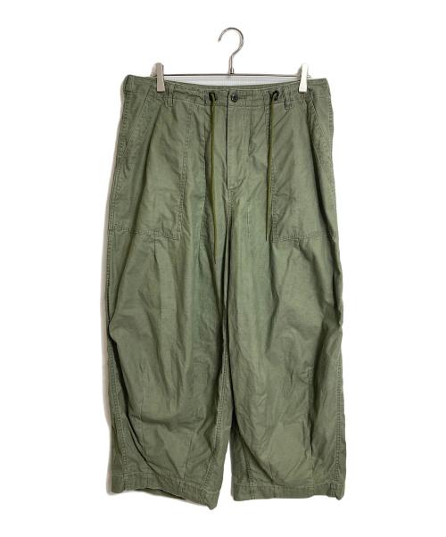 Needles（ニードルズ）Needles (ニードルズ) ファティーグ ヒザデルパンツ　ベイカーパンツ　ミリタリーパンツ　バックサテン オリーブ サイズ:Lの古着・服飾アイテム