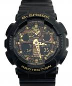 CASIOカシオ）の古着「カモフラデジアナウォッチ　G-SHOCK　アナログデジタル時計　ワールドタイム　20気圧防水」｜ブラック