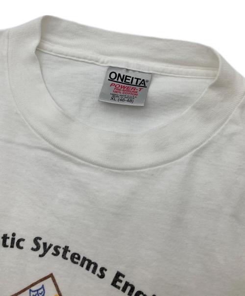 ONEITA（オニータ）ONEITA (オニータ) 【古着】90’SヴィンテージTシャツ　シングルステッチ　半袖カットソー　オーバーサイズ　Tee   90年代　USA製 ホワイト サイズ:XLの古着・服飾アイテム