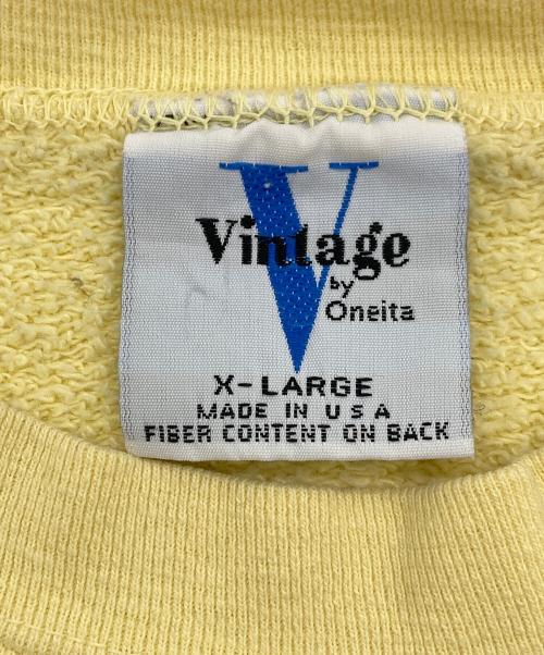 VINTAGE by Oneita（ヴィンテージ バイ オニータ）VINTAGE by Oneita (ヴィンテージ バイ オニータ) 【古着】90’Sプレーンスウェット ブランクスウェット　オーバーサイズ　90年代　USA製　NXVT イエロー サイズ:XLの古着・服飾アイテム