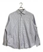 POLO RALPH LAURENポロ・ラルフローレン）の古着「チェックシャツ　長袖シャツ　オーバーサイズ」｜ブルー×ホワイト