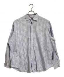 POLO RALPH LAUREN（ポロ・ラルフローレン）の古着「チェックシャツ　長袖シャツ　オーバーサイズ」｜ブルー×ホワイト