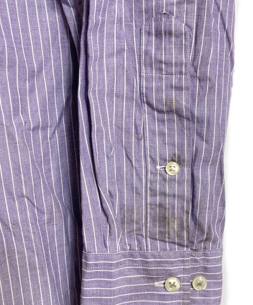 POLO RALPH LAUREN（ポロ・ラルフローレン）POLO RALPH LAUREN (ポロ・ラルフローレン) ストライプシャツ　長袖シャツ　ポニー刺繍 パープル×ホワイト サイズ:16 32/33の古着・服飾アイテム