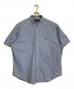 POLOポロ・ラルフローレン）の古着「【古着】ボタンダウンシャツ　半袖シャツ　ワンポイント刺繍シャツ　ポニー刺繍　shirt   オーバーサイズ」｜ネイビー