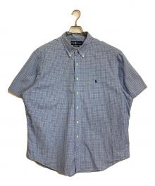 POLO（ポロ）の古着「【古着】ボタンダウンシャツ　半袖シャツ　ワンポイント刺繍シャツ　ポニー刺繍　shirt   オーバーサイズ」｜ネイビー