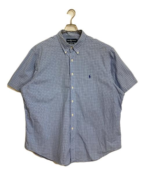 POLO（ポロ・ラルフローレン）POLO (ポロ) 【古着】ボタンダウンシャツ　半袖シャツ　ワンポイント刺繍シャツ　ポニー刺繍　shirt   オーバーサイズ ネイビー サイズ:18/XXLの古着・服飾アイテム