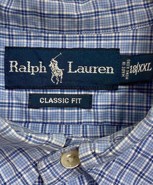 POLO（ポロ・ラルフローレン）POLO (ポロ) 【古着】ボタンダウンシャツ　半袖シャツ　ワンポイント刺繍シャツ　ポニー刺繍　shirt   オーバーサイズ ネイビー サイズ:18/XXLの古着・服飾アイテム