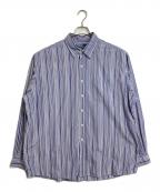 POLO RALPH LAURENポロ・ラルフローレン）の古着「【古着】ストライプシャツ　長袖シャツ　オーバーサイズ」｜パープル×ホワイト