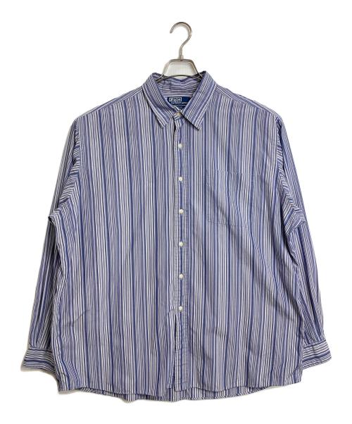 POLO RALPH LAUREN（ポロ・ラルフローレン）POLO RALPH LAUREN (ポロ・ラルフローレン) 【古着】ストライプシャツ　長袖シャツ　オーバーサイズ パープル×ホワイト サイズ:XXLの古着・服飾アイテム