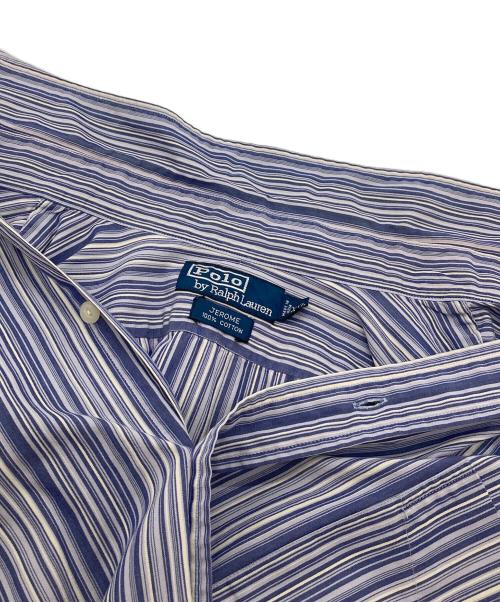 POLO RALPH LAUREN（ポロ・ラルフローレン）POLO RALPH LAUREN (ポロ・ラルフローレン) 【古着】ストライプシャツ　長袖シャツ　オーバーサイズ パープル×ホワイト サイズ:XXLの古着・服飾アイテム