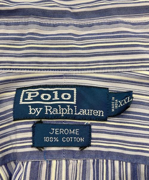 POLO RALPH LAUREN（ポロ・ラルフローレン）POLO RALPH LAUREN (ポロ・ラルフローレン) 【古着】ストライプシャツ　長袖シャツ　オーバーサイズ パープル×ホワイト サイズ:XXLの古着・服飾アイテム