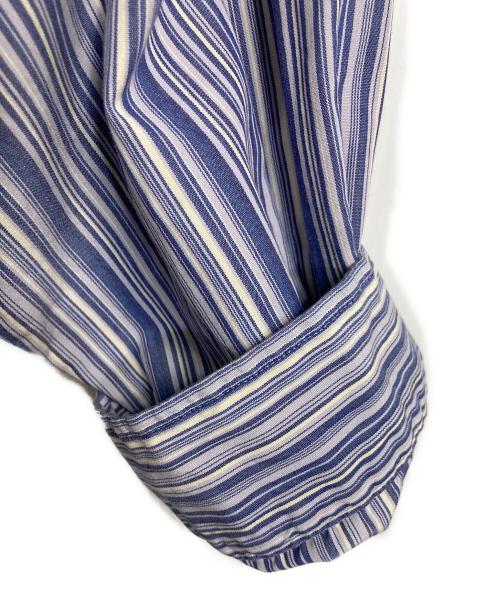 POLO RALPH LAUREN（ポロ・ラルフローレン）POLO RALPH LAUREN (ポロ・ラルフローレン) 【古着】ストライプシャツ　長袖シャツ　オーバーサイズ パープル×ホワイト サイズ:XXLの古着・服飾アイテム