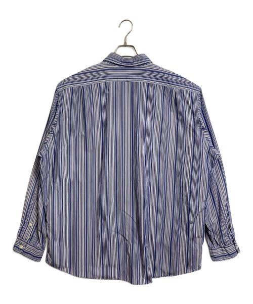 POLO RALPH LAUREN（ポロ・ラルフローレン）POLO RALPH LAUREN (ポロ・ラルフローレン) 【古着】ストライプシャツ　長袖シャツ　オーバーサイズ パープル×ホワイト サイズ:XXLの古着・服飾アイテム