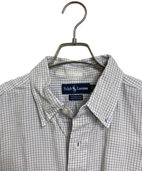 POLO RALPH LAUREN（ポロ・ラルフローレン）POLO RALPH LAUREN (ポロ・ラルフローレン) 【古着】チェックシャツ　長袖シャツ　オーバーサイズ　ポニー刺繍 ホワイト×ブルー サイズ:17 34/35の古着・服飾アイテム