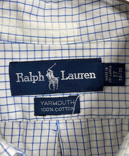 POLO RALPH LAUREN（ポロ・ラルフローレン）POLO RALPH LAUREN (ポロ・ラルフローレン) 【古着】チェックシャツ　長袖シャツ　オーバーサイズ　ポニー刺繍 ホワイト×ブルー サイズ:17 34/35の古着・服飾アイテム