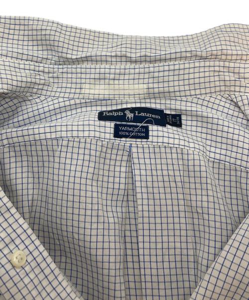 POLO RALPH LAUREN（ポロ・ラルフローレン）POLO RALPH LAUREN (ポロ・ラルフローレン) 【古着】チェックシャツ　長袖シャツ　オーバーサイズ　ポニー刺繍 ホワイト×ブルー サイズ:17 34/35の古着・服飾アイテム
