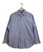 RALPH LAURENラルフローレン）の古着「【古着】ポニー刺繍シャツ　長袖シャツ ANDREW　無地　オーバーサイズ」｜ネイビー