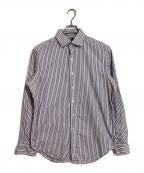 POLO RALPH LAURENポロ・ラルフローレン）の古着「ストライプシャツ　長袖シャツ　ポニー刺繍」｜パープル×ホワイト