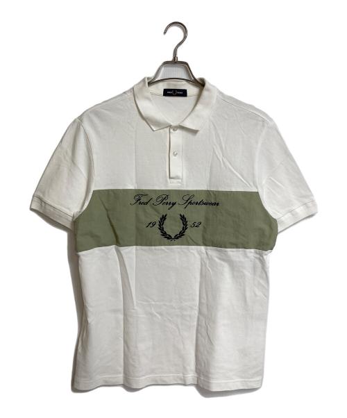 FRED PERRY（フレッドペリー）FRED PERRY (フレッドペリー) ロゴ刺繍ポロシャツ　半袖シャツ ホワイト サイズ:Lの古着・服飾アイテム