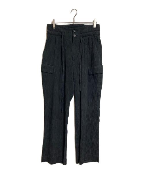 TAAKK（ターク）TAAKK (ターク) CREPE CARGO PANTS クレープカーゴパンツ  デザインパンツ　日本製 ブラック サイズ:2の古着・服飾アイテム