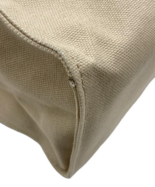 CULLNI（クルニ）CULLNI (クルニ) Leather Pocket キャンバス トートバッグ　通学 ベージュ×ブラック サイズ:実寸参照の古着・服飾アイテム