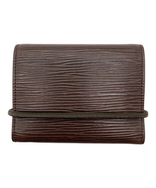 LOUIS VUITTON（ルイ ヴィトン）LOUIS VUITTON (ルイ ヴィトン) エピ 三つ折り財布 ポルトフォイユ エラスティック モカ　ウォレット　ミニウォレット　コンパクト ブラウン サイズ:実寸参照の古着・服飾アイテム