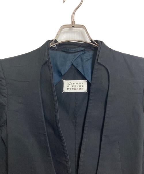 MARTIN MARGIELA（マルタン・マルジェラ）MARTIN MARGIELA (マルタン・マルジェラ) ラペルドッキングサイドカットジャケット ４つタグ　09SS ラペル着脱可 本人期 ここのえ期 ネイビー サイズ:38の古着・服飾アイテム