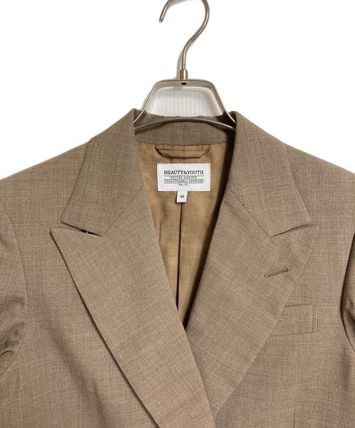 BEAUTY&YOUTH（ビューティーアンドユース）BEAUTY&YOUTH (ビューティーアンドユース) TRADITIONAL サマーウールダブルジャケット　オフィスカジュアル　セレモニー　日本製 ベージュ サイズ:36の古着・服飾アイテム